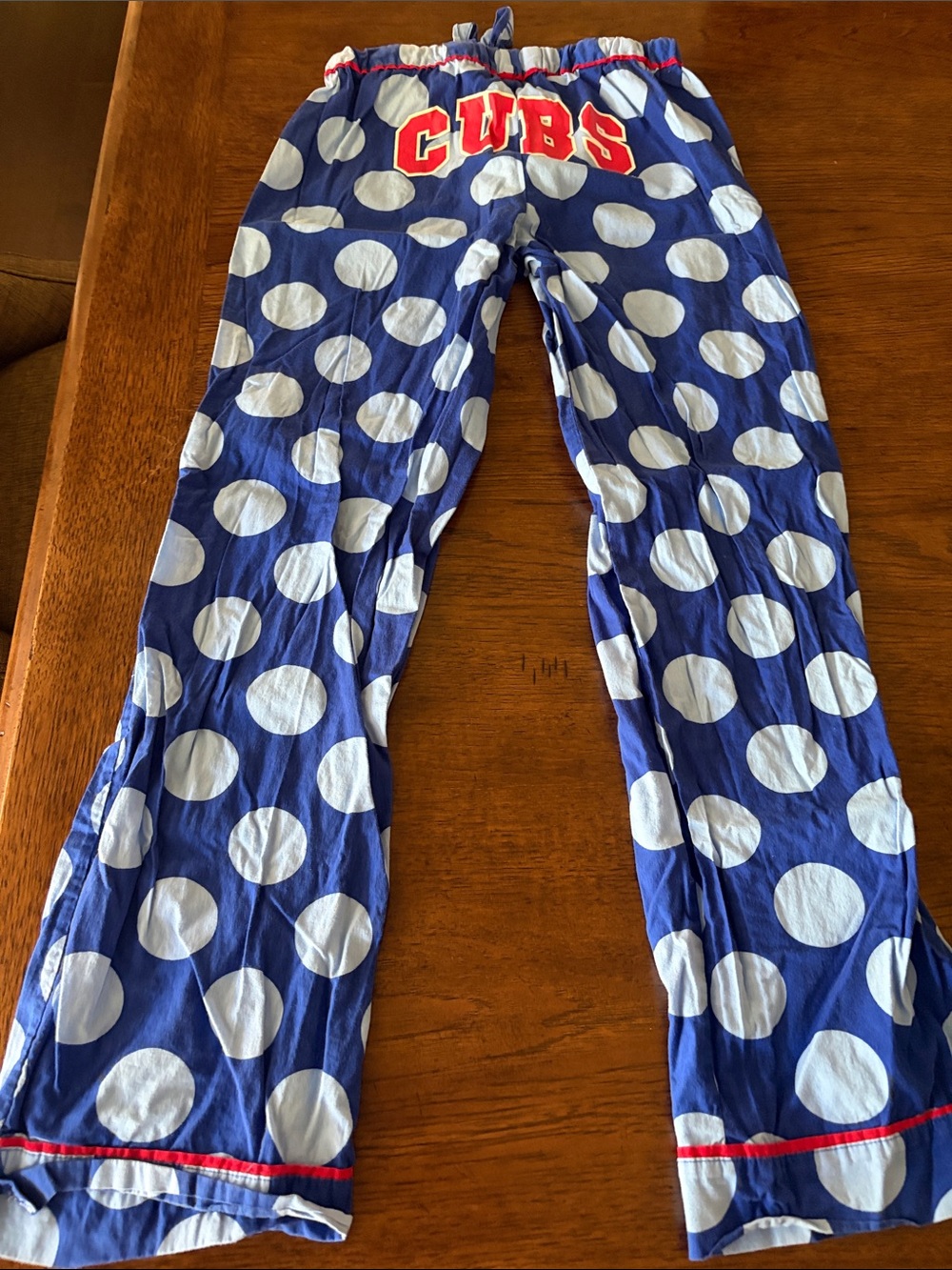 Unk Navy & White Polka Dot CUBS Pajama Pants with Red Trim